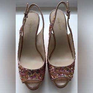 Rose’ (gold) All Day in these Nine West sparkly shoes